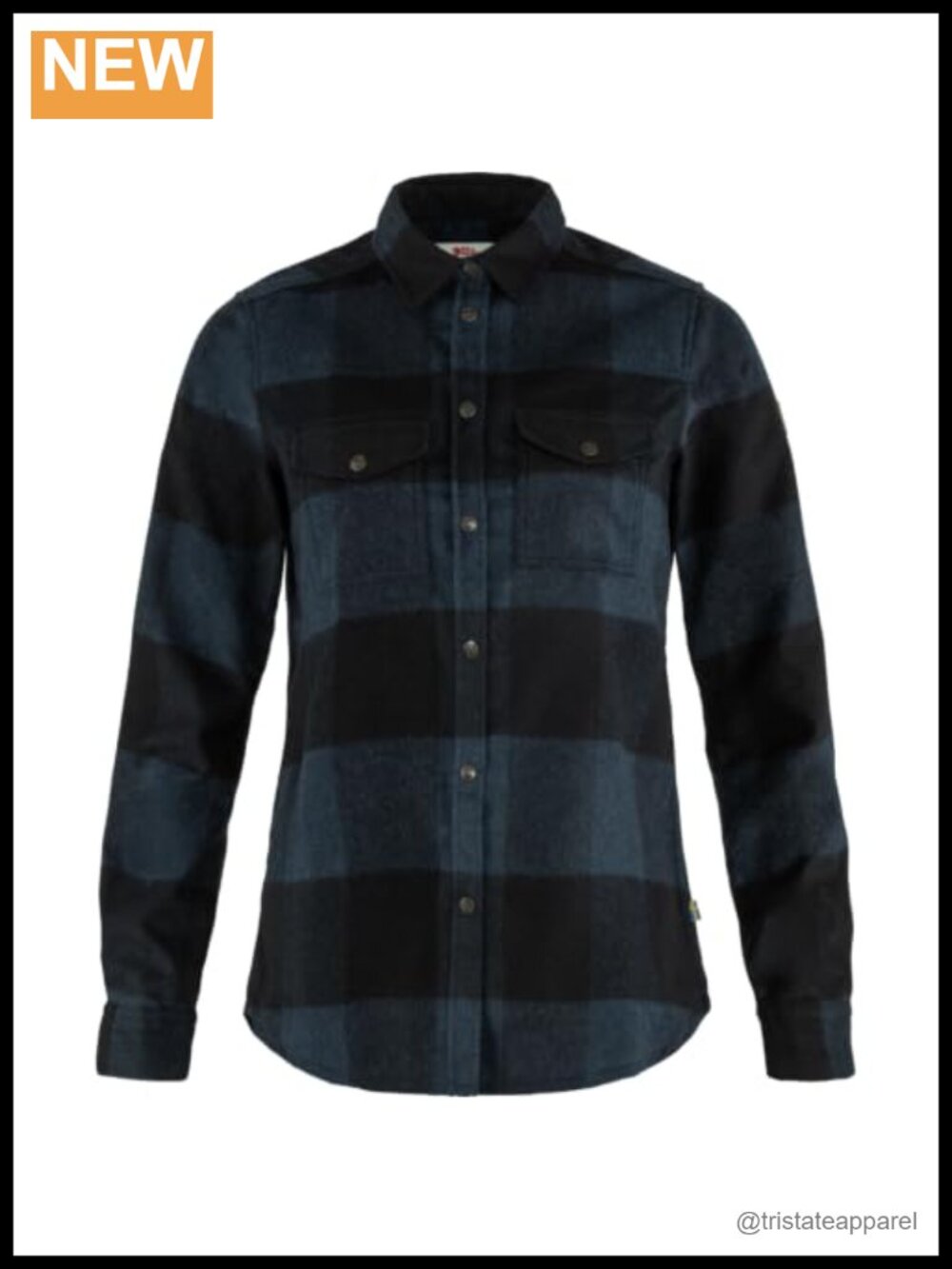 Fjallraven Women's Flannel Long Sleeve Button Down Shirt Recycled Wool Blend